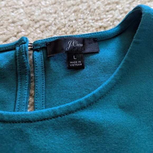 JCrew Short Sleeve Blouse Keyhole Back Large EUC Blue - Picture 3 of 3